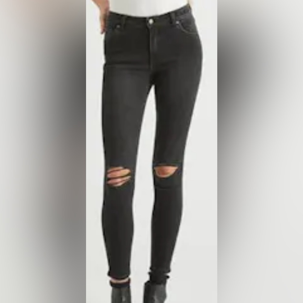 Rolla's Westcoast Ankle Skinny Jeans Dusty Black 25 NWT Distressed